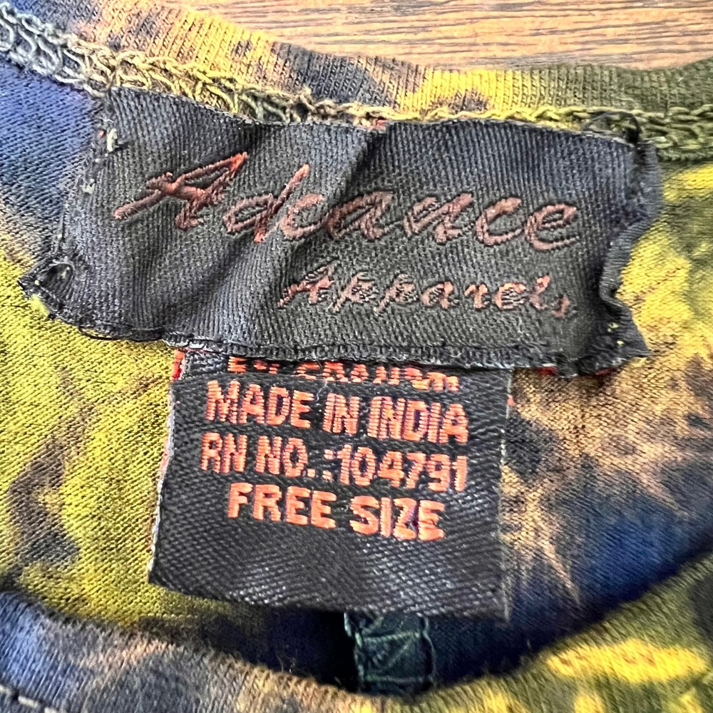 Vintage Y2K Tie Dye Maxi Dress Whimsigoth Blue Yellow XS Indie Boho Beach - Picture 8 of 10